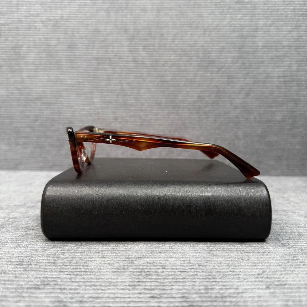 Vintage 60s A Paris Cat Eye Y2k Glasses Tortoise Shell Silver Floral France Vtg